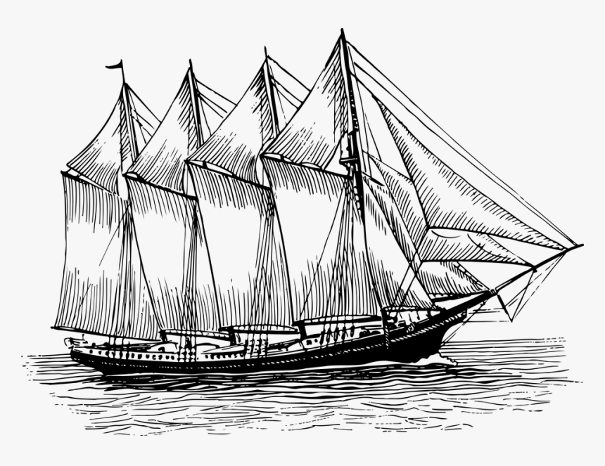 Line Art Clipper Ship, HD Png Download, Free Download