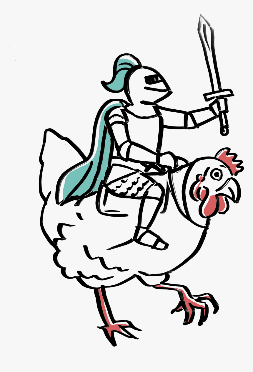 Riding A Chicken Drawing, HD Png Download, Free Download