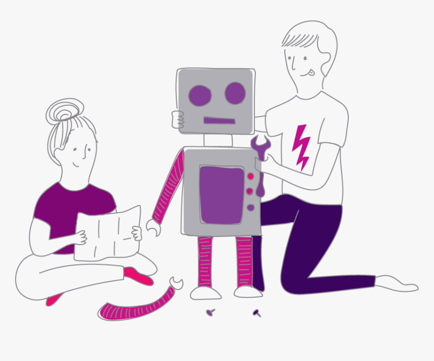 Doodle Robot - Cartoon, HD Png Download, Free Download