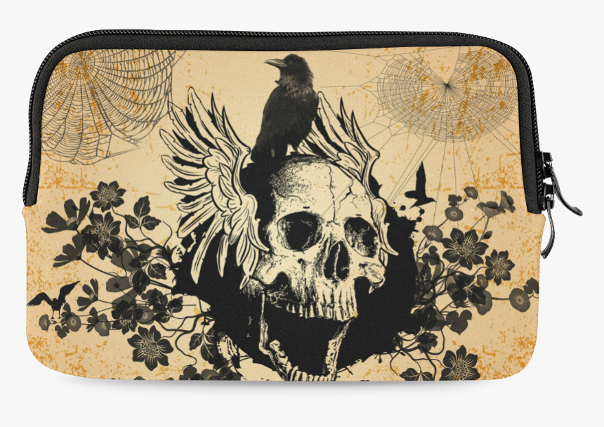 Awesome Skull With Crow Ipad Mini - Skull, HD Png Download, Free Download
