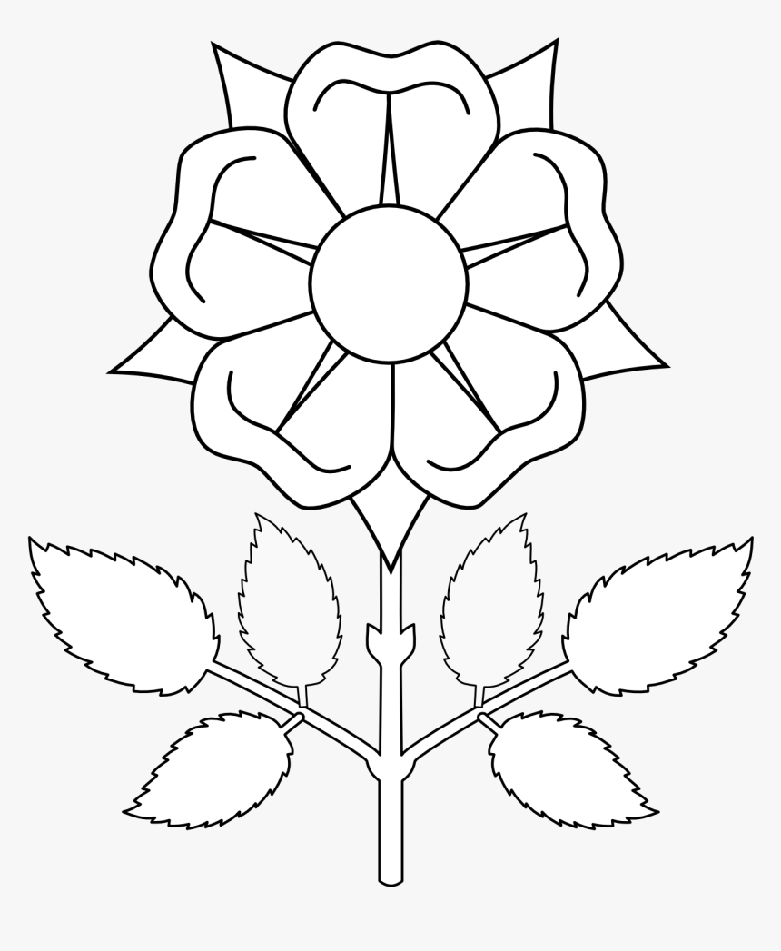 Arm - Clipart - Black - And - White - Flower On Coat Of Arms, HD Png Download, Free Download