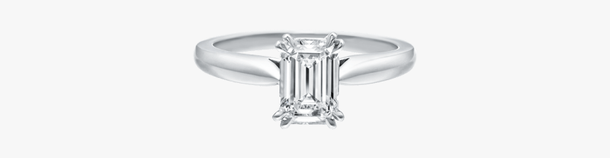 Solitaire, Emerald-cut Engagement Ring - Emerald Cut Diamond Solitaire Rings, HD Png Download, Free Download