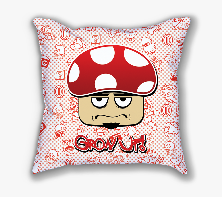 Grow Up Mushroom Throw Pillow - Cushion, HD Png Download, Free Download