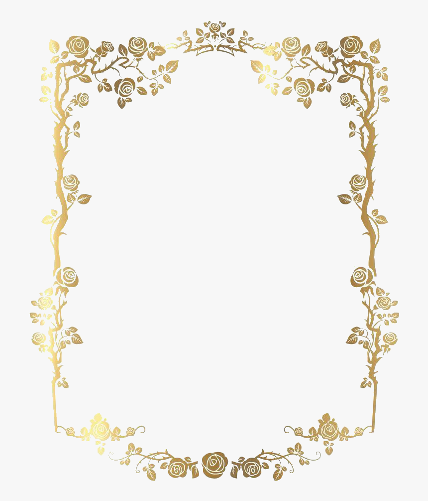 #monograma #flowers #gold #golden #ouro #dourado @lucianoballack - Gold Floral Border Png, Transparent Png, Free Download