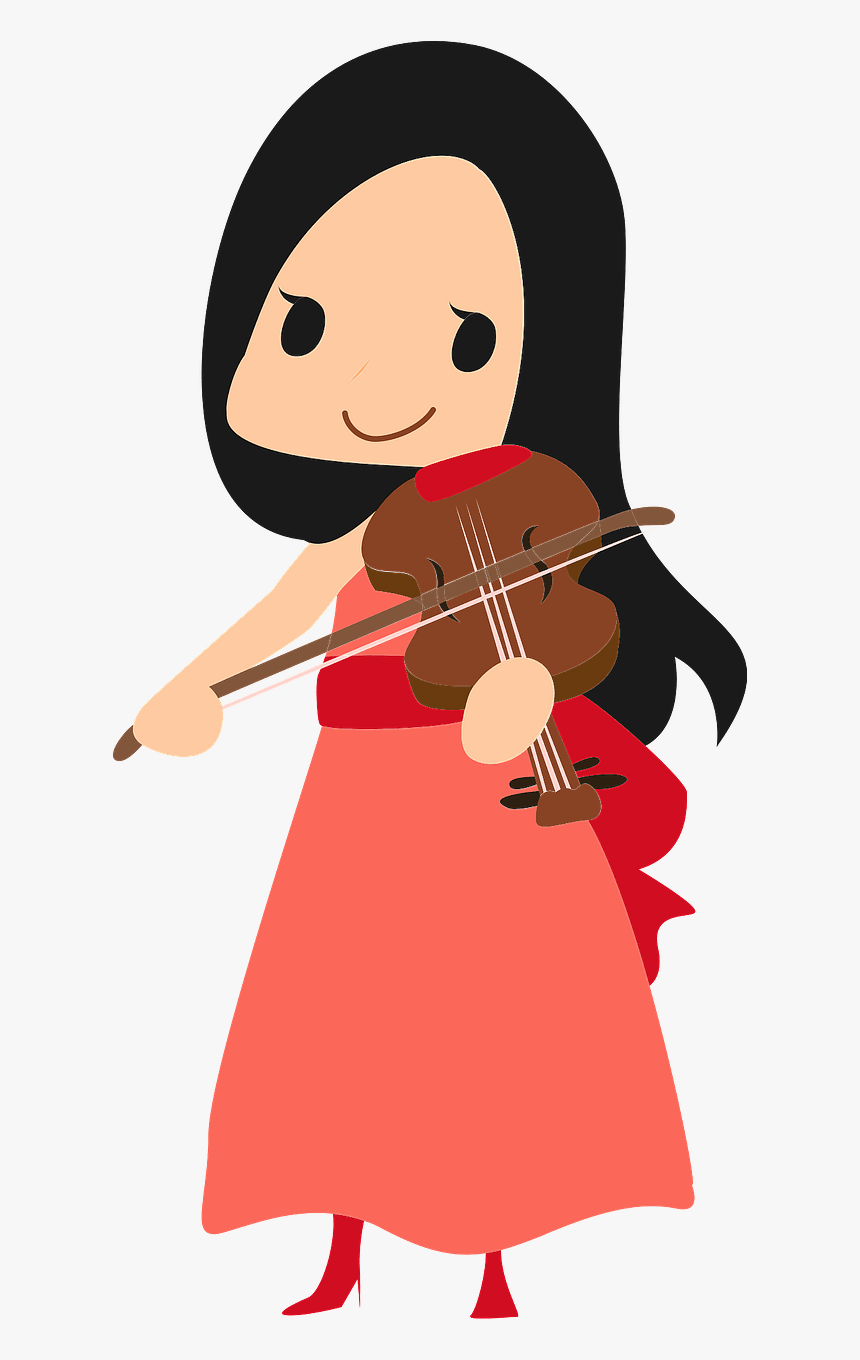 Girl Playing Violin Cartoon Png, Transparent Png, Free Download