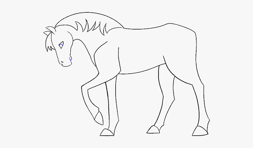 How To Draw Simple Horse Cartoon Horse Drawing Easy Hd Png Download Kindpng