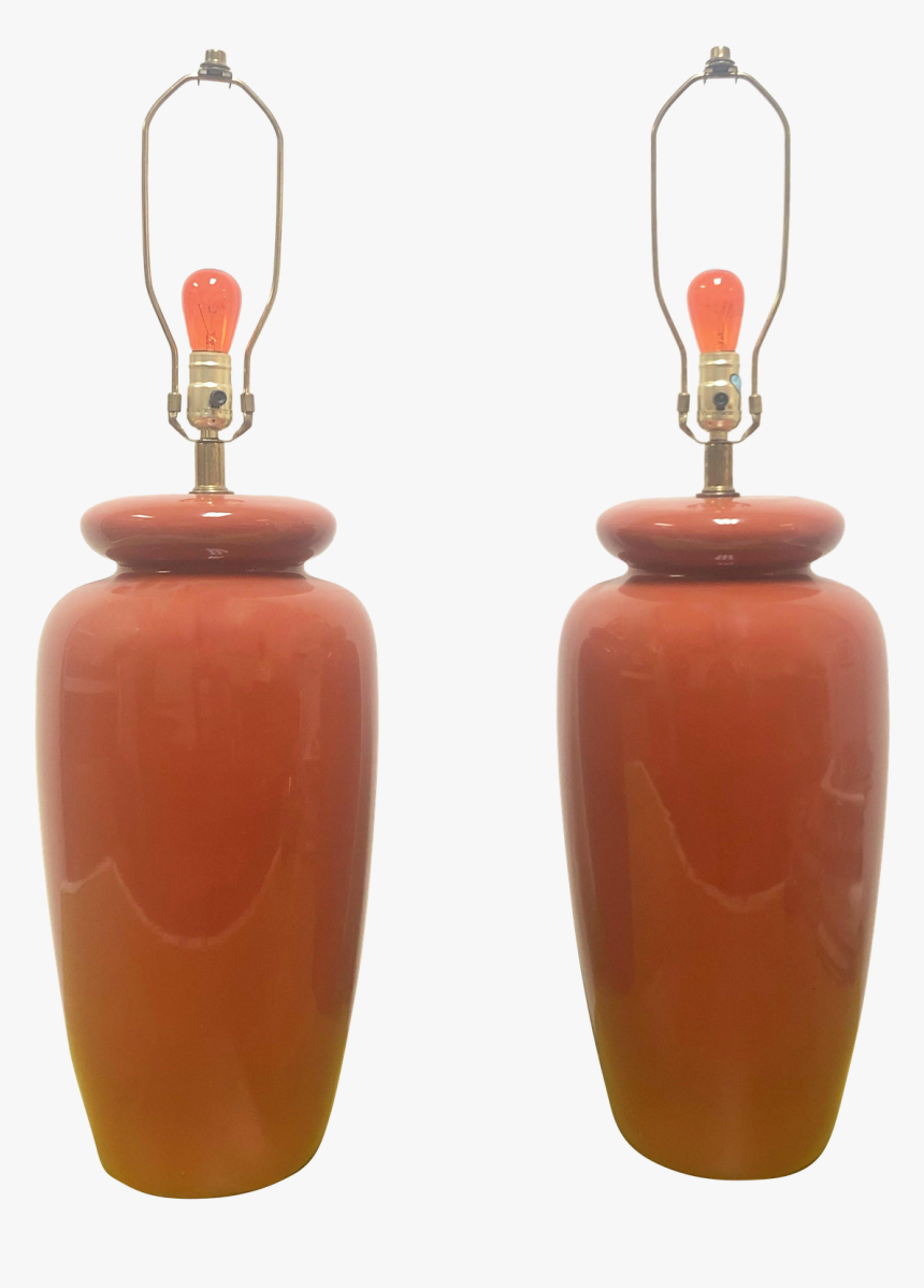 1980s Modernist Oversized Crimson Sienna Table Lamps - Earrings, HD Png Download, Free Download