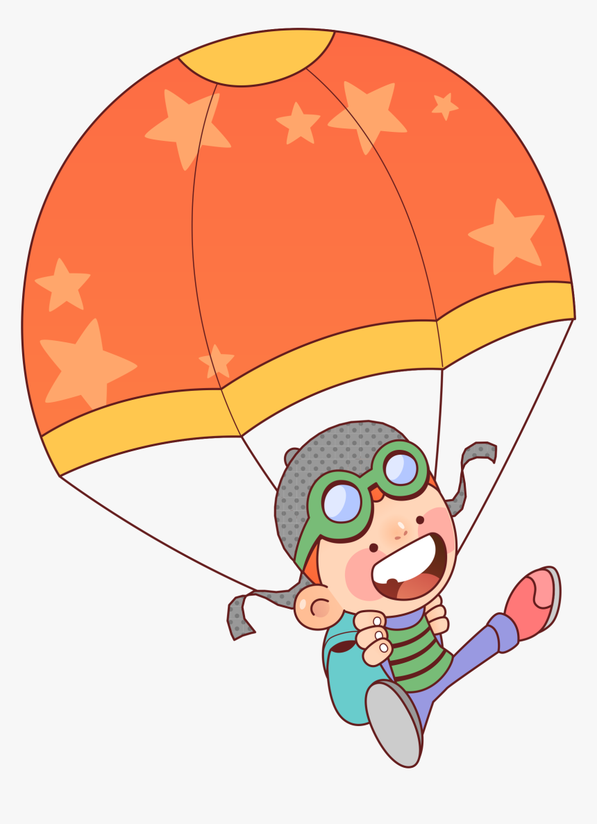 Transparent Paratrooper Clipart - Cartoon Parachute Clipart, HD Png Download, Free Download