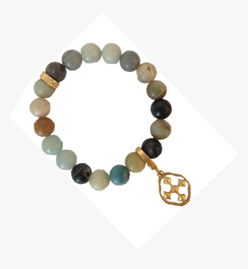 Glass Beaded Stretch Bracelet- Brown/ Worn Gold - Bracelet Png Top View, Transparent Png, Free Download