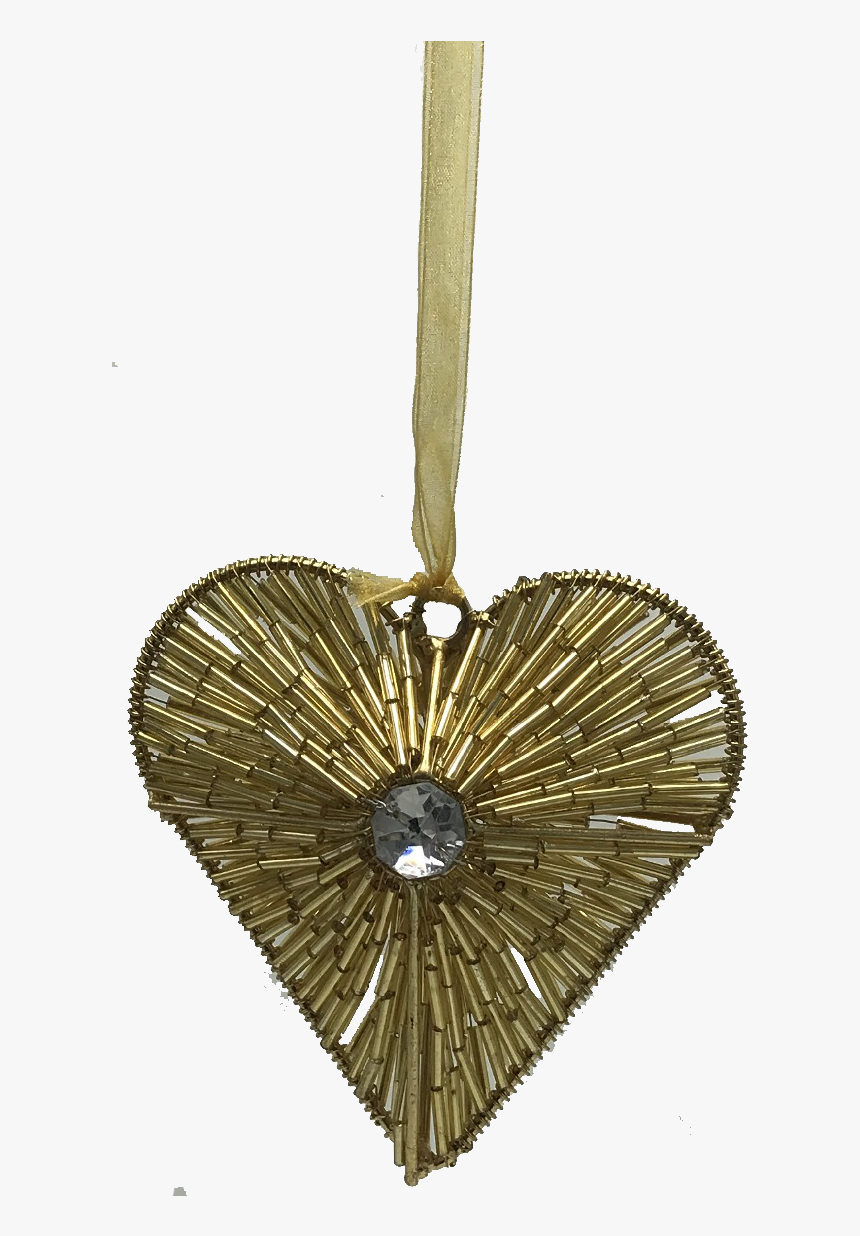 Gold Beaded Heart Ornament - Locket, HD Png Download, Free Download