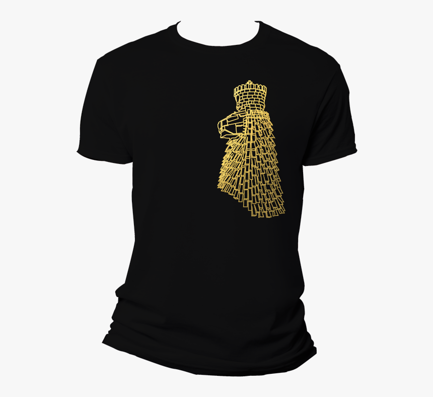 Black T Shirt Gold Logo - Illustration, HD Png Download, Free Download