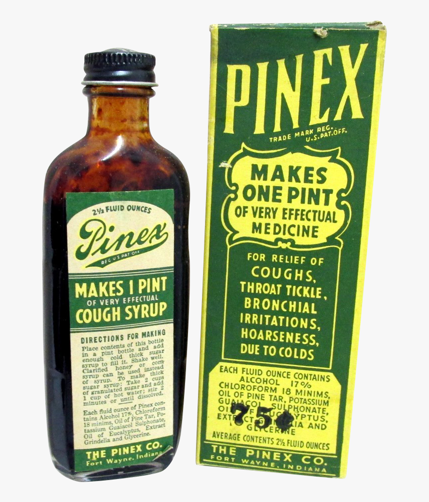 Pinex Unopened Pharmacy Item In Original Box - Glass Bottle, HD Png Download, Free Download