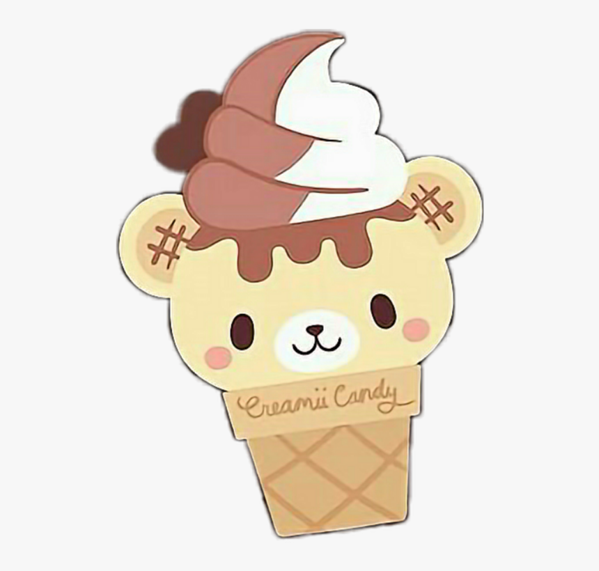 #cream #bear #teddy #icecream #kawaii - Soft Serve Ice Creams, HD Png Download, Free Download