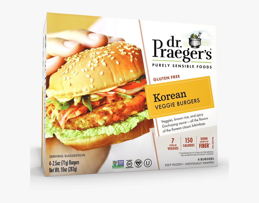 Praeger"s Korean Veggie Burgers Package - Praeger Veggie Burger Review, HD Png Download, Free Download