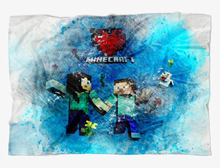 Minecraft Fleece Blanket Minecraft Love Pencil Watercolor, HD Png Download, Free Download