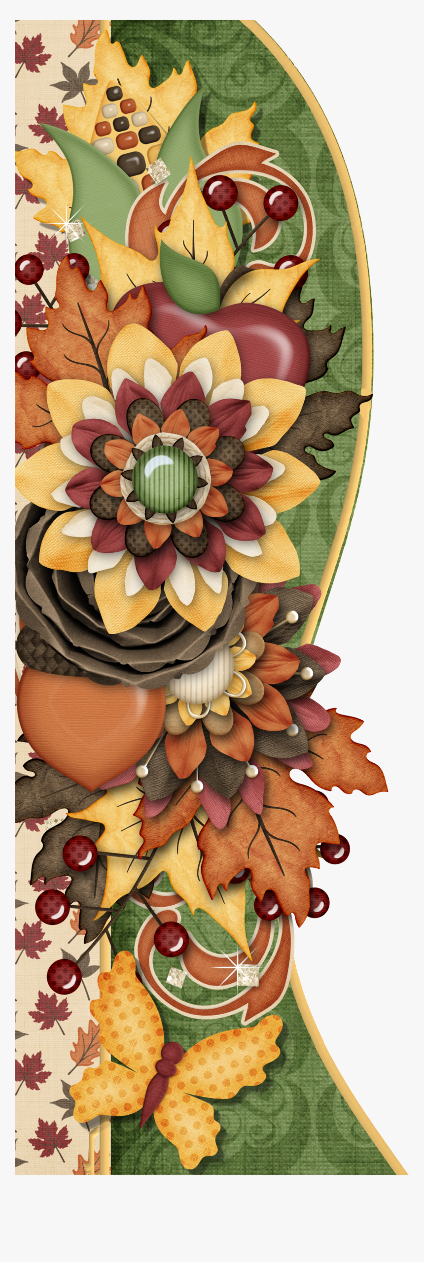 Autumn / Fall Flowers Scrapbook Borders, Scrapbook - Borders Scrapbook, HD Png Download, Free Download