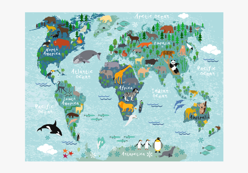 World Map Rectangular Picture "
 Class= - Children's World Map, HD Png Download, Free Download