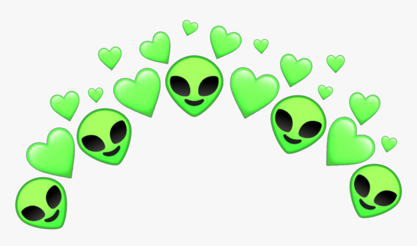 #aliens #alien #crown #crowns #space #galaxy #tumblr - Green Heart Crown Transparent, HD Png Download, Free Download