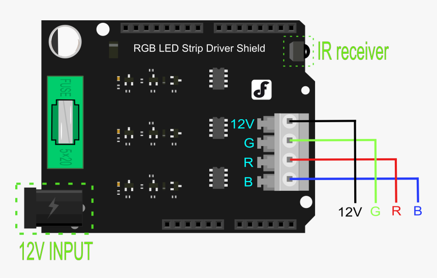 Rgb Led Strip Driver Shield - Led Strip Rgb Driver, HD Png Download, Free Download