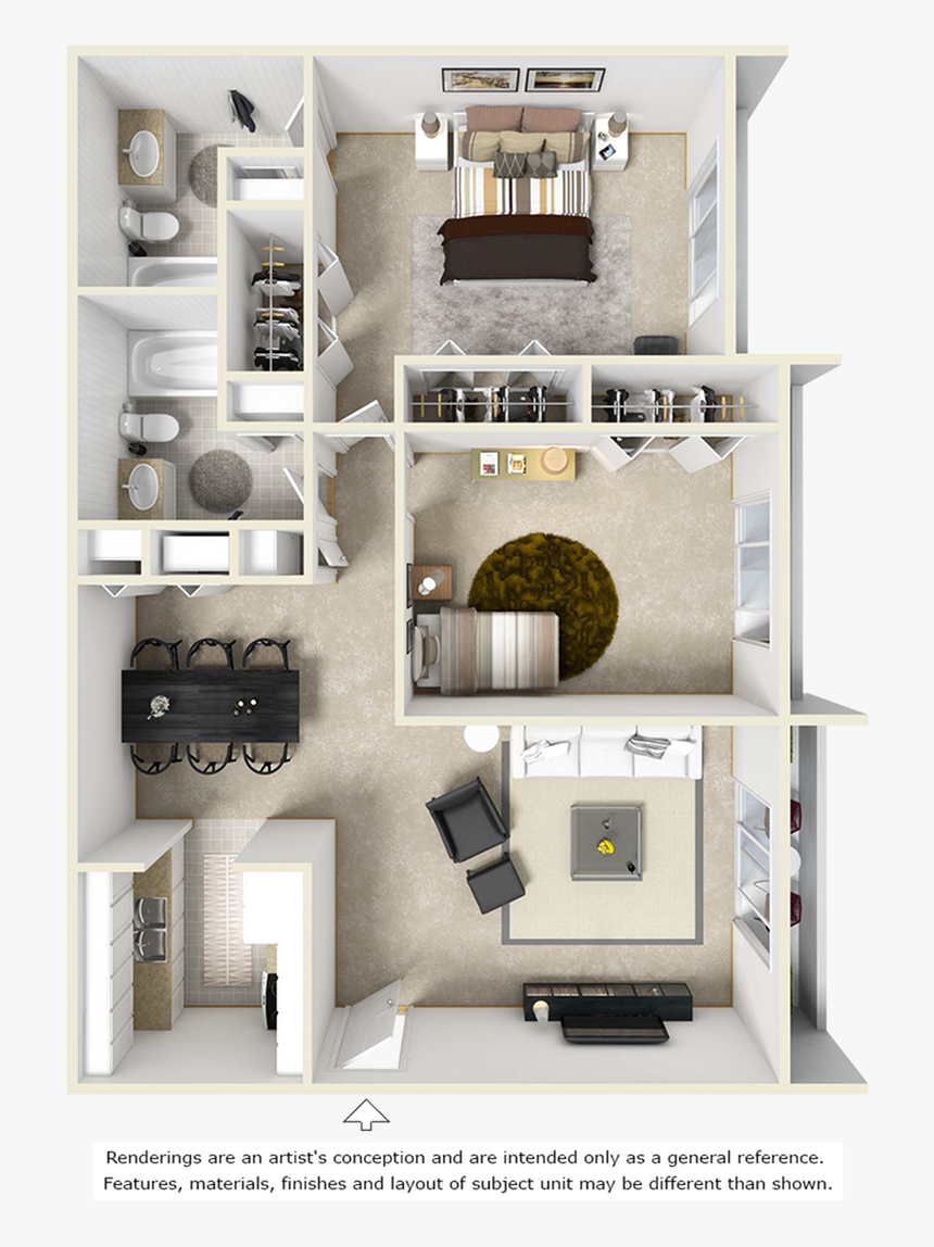 0 For The The Iris W/ Washer/dryer Floor Plan - Pinetree Gardens Apartments, HD Png Download, Free Download