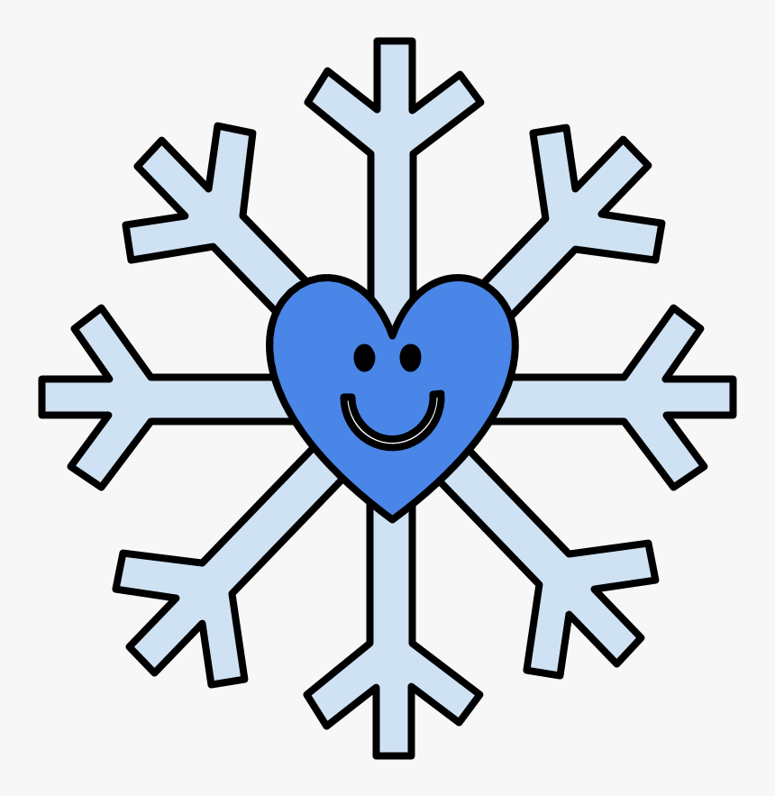 Snowflake, Smiley Face, Heart, Blue, Png - Simple Outline Sunflower Drawing, Transparent Png, Free Download