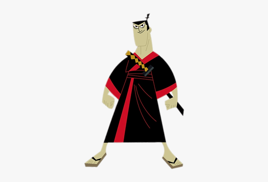 Samurai Jack In Black And Red Kimono - Cape, HD Png Download, Free Download