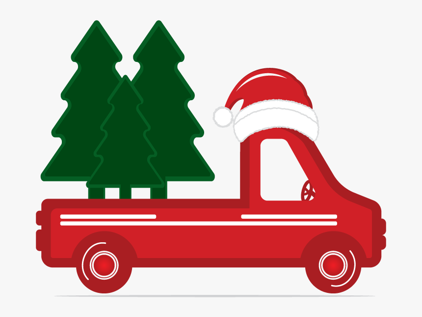 Christmas Truck Back With Tree Svg, Dxf, Pdf, Jpeg, - Christmas Tree, HD Png Download, Free Download