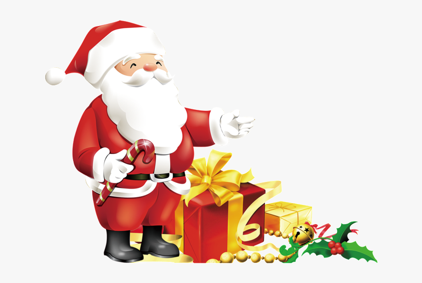 Hand Drawn Cartoon Santa Claus Decoration Vector - Christmas Border Gifts Png, Transparent Png, Free Download