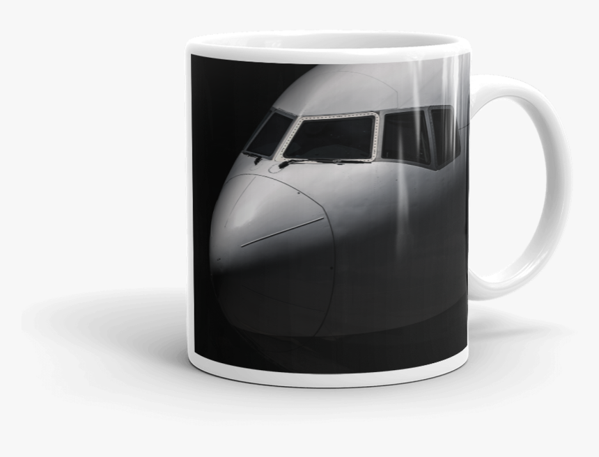 Boeing 777 Nose Black & White Coffee Mug - Airliner, HD Png Download, Free Download