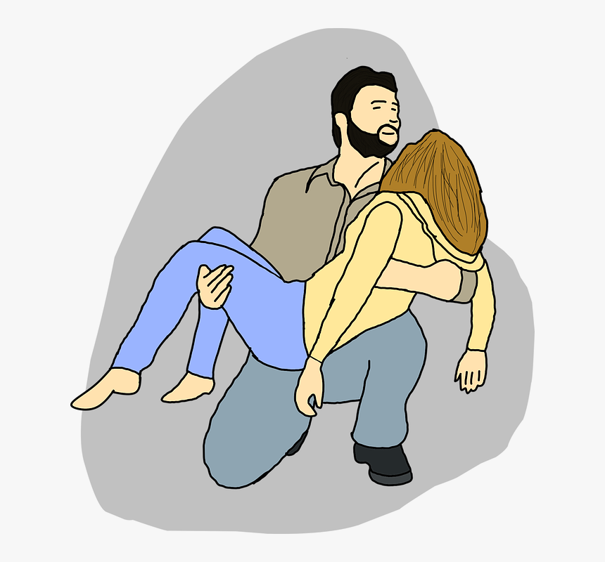 Man Holding Wife Cartoon, HD Png Download, Free Download