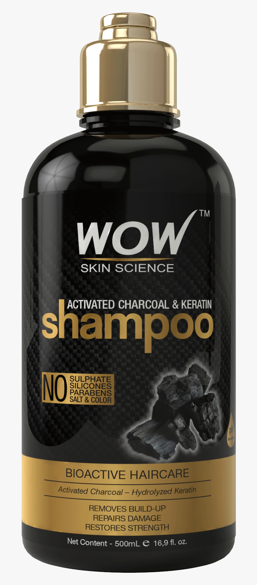 Wow Charcoal & Keratin Shampoo, HD Png Download, Free Download