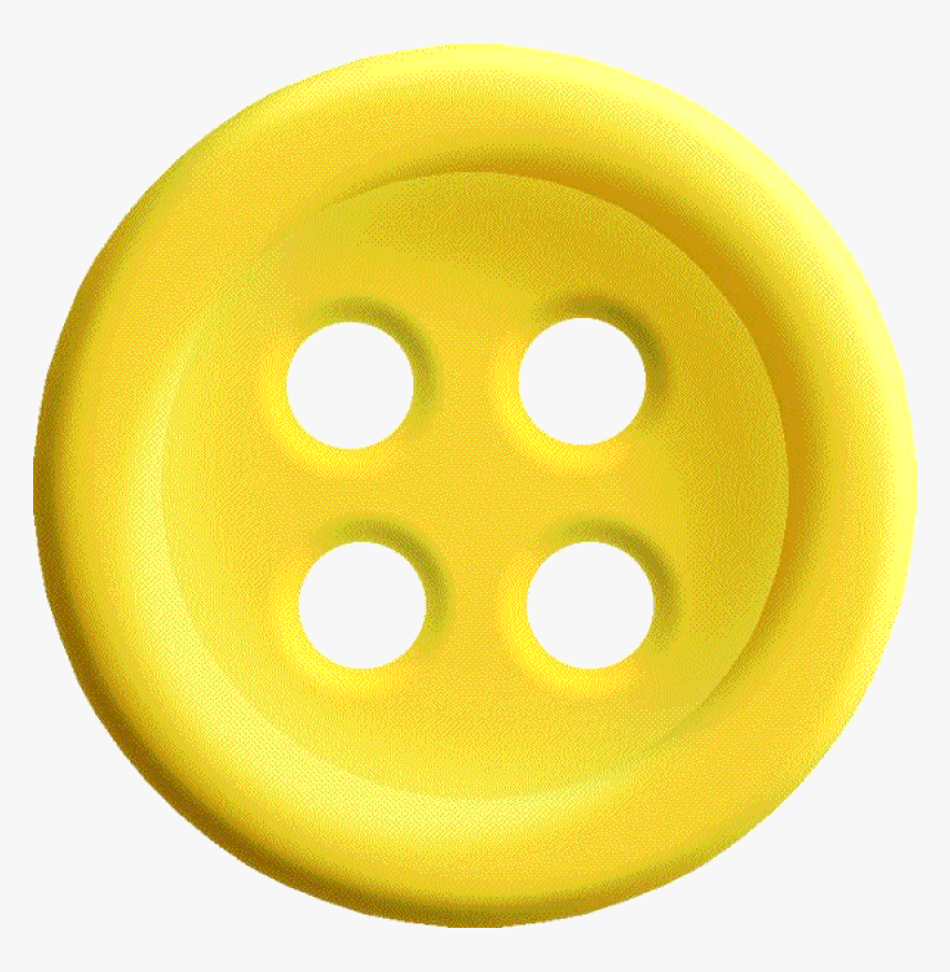 Yellow Sewing Button With 4 Hole Png Image - Yellow Buttons Clipart, Transparent Png, Free Download