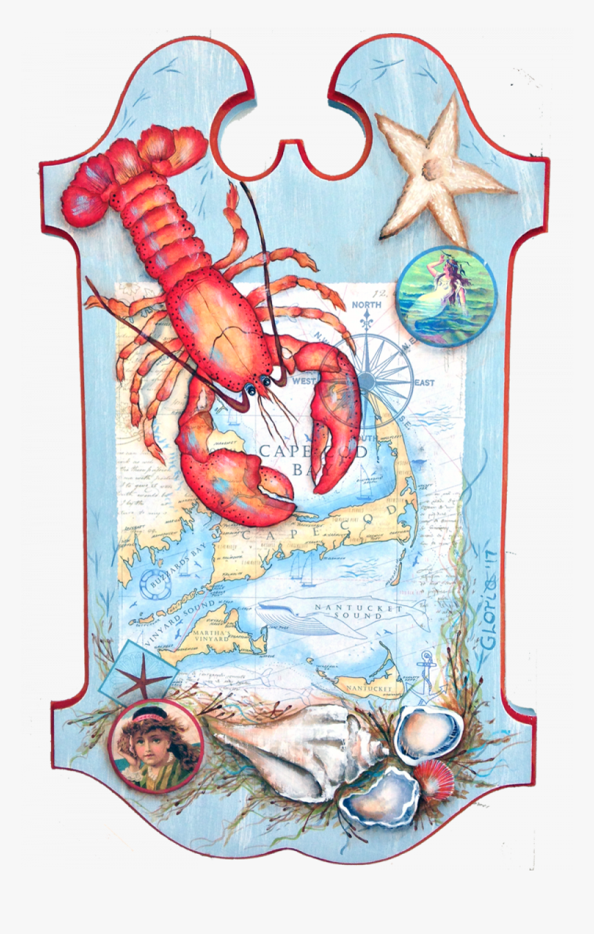 2017 Lobster Signboard Gloriar - Vintage Mermaid And Sailing Ship, HD Png Download, Free Download