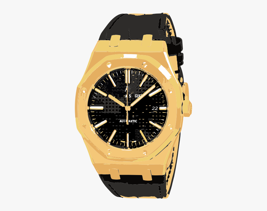 Wristwatch-1573645216 - Ap Royal Oak Leather Strap, HD Png Download, Free Download