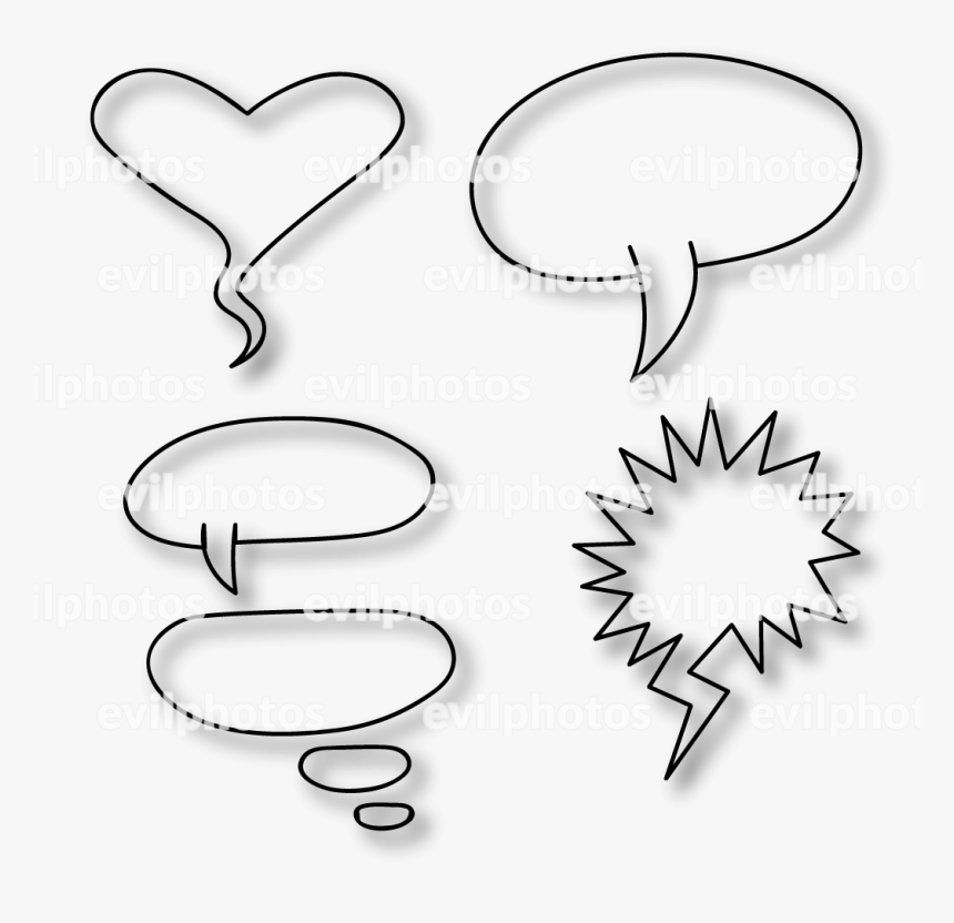 Speech Bubble Drawing Vector And Stock Photo - Line Art, HD Png Download, Free Download