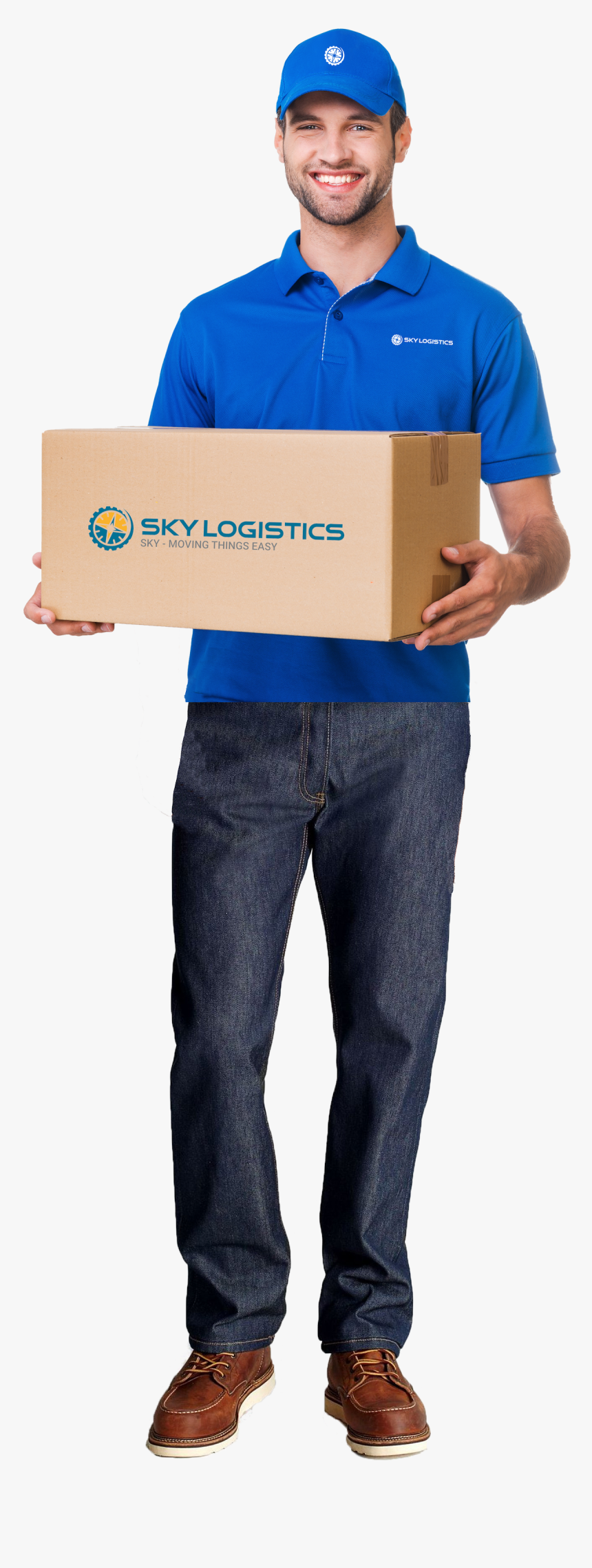 Courier With Parcel - Delivery Uniform Design, HD Png Download, Free Download