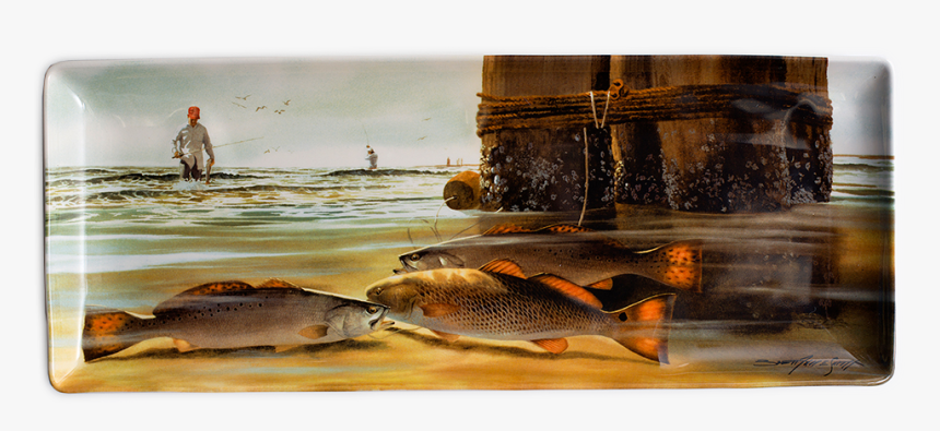 Keepers Wildlife Fishing Rectangular Serving Tray"
 - Painting, HD Png Download, Free Download