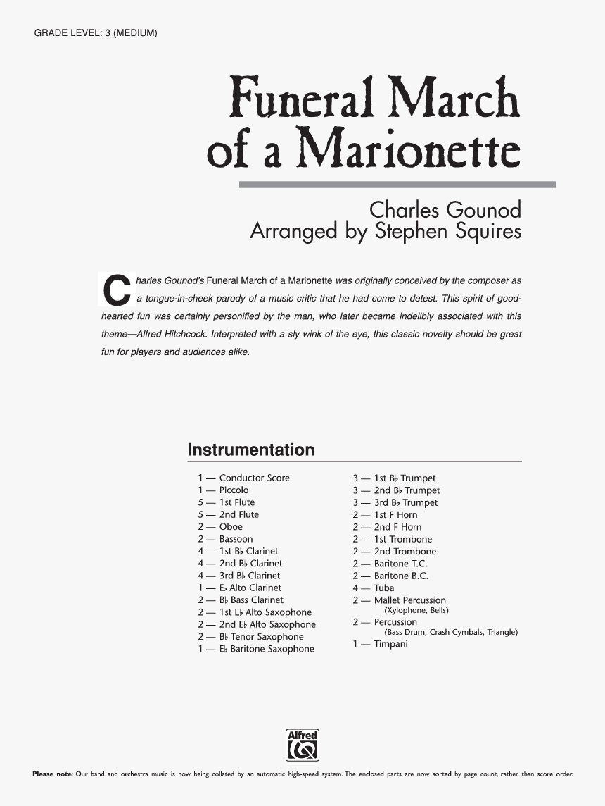 Funeral March Marionette Bass Clarinet Pdf, HD Png Download, Free Download