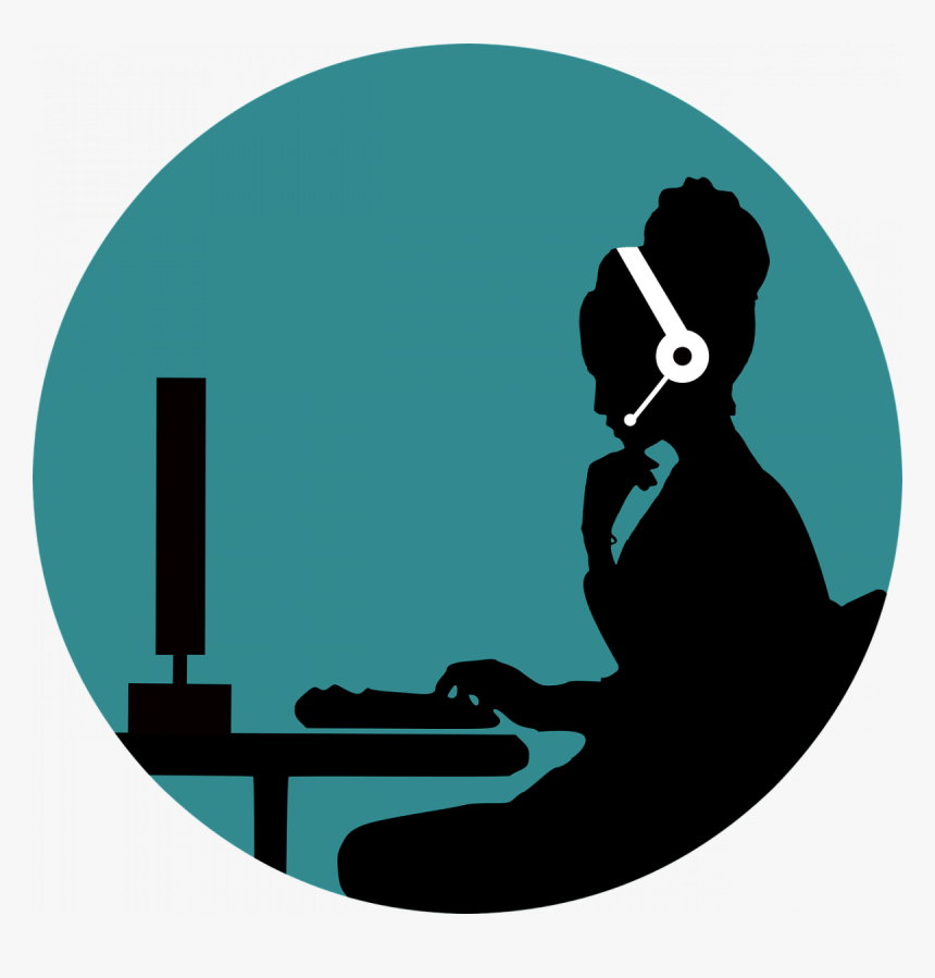 Silhouette Call Center Agent, HD Png Download, Free Download