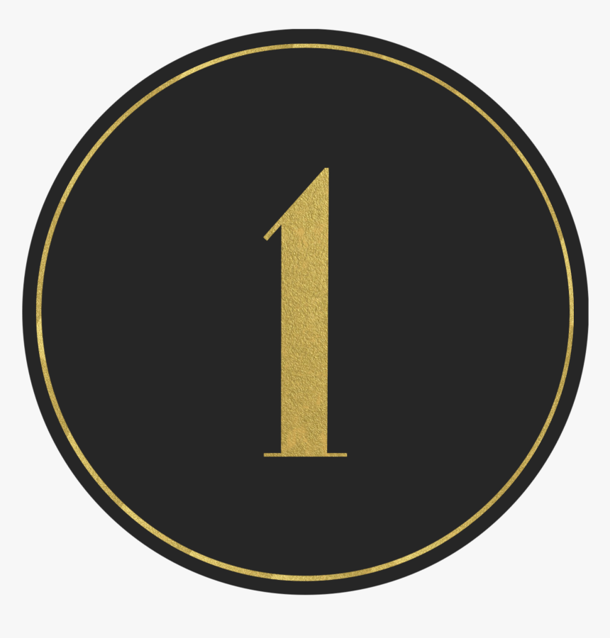 Black Circle Banner With Gold Number - Circle, HD Png Download, Free Download