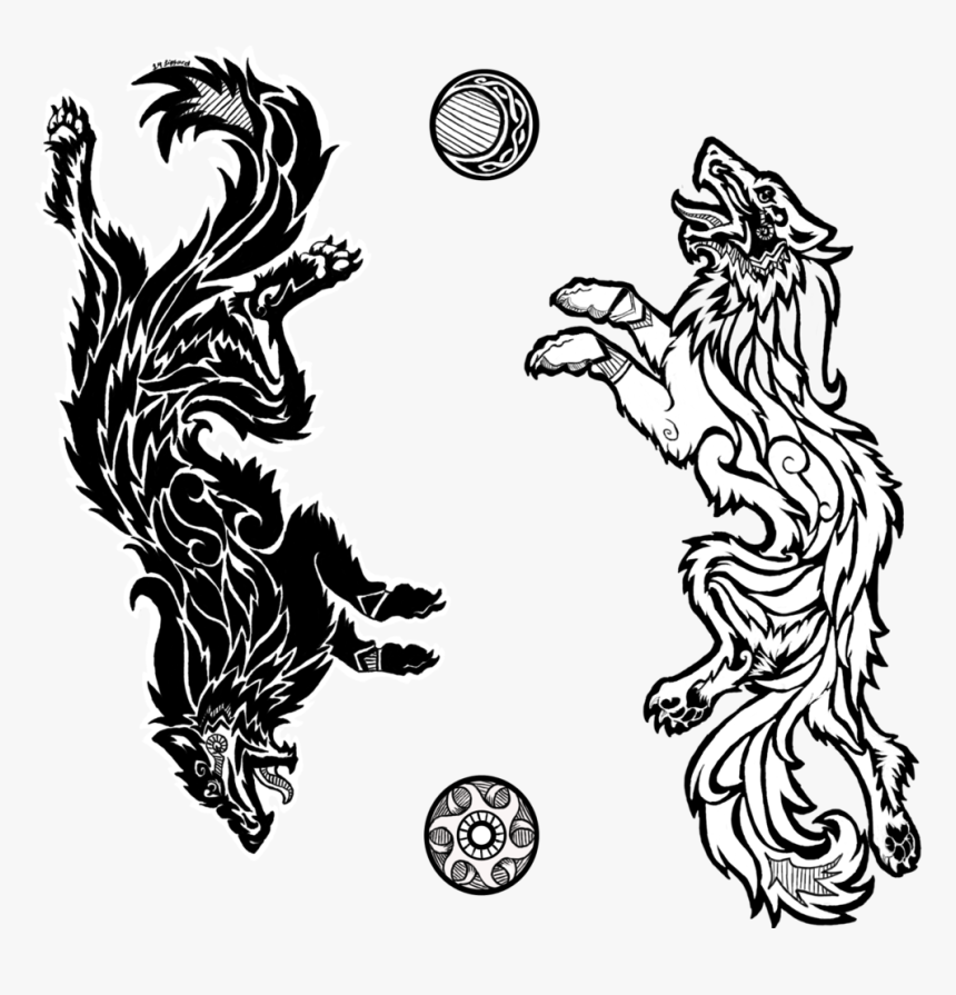 Ax Drawing Norse Clip Art Freeuse - Fenrir Norse Mythology Tattoo, HD Png Download, Free Download
