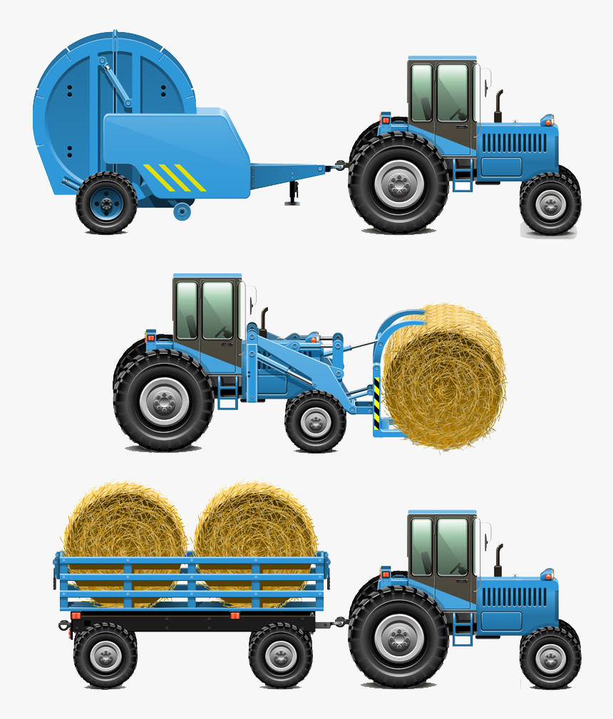 Drawing Tractors Farm Equipment - Cartoon Farmer Tractor Drawing, HD Png Download, Free Download