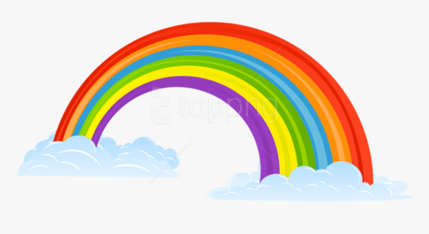 Free Png Rainbow With Clouds Png Images Transparent - Transparent Rainbow With Clouds, Png Download, Free Download