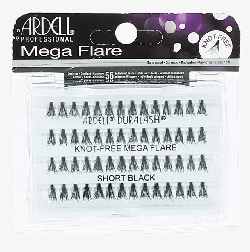 Ardell Mega Flare Individuals Knot Free Short Black - Ardell Knot Free Individual Lashes Double, HD Png Download, Free Download