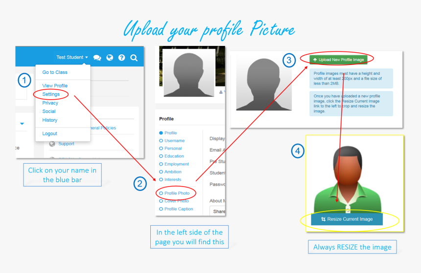To Select A Profile Photo, Select "settings - Male Icon, HD Png Download, Free Download