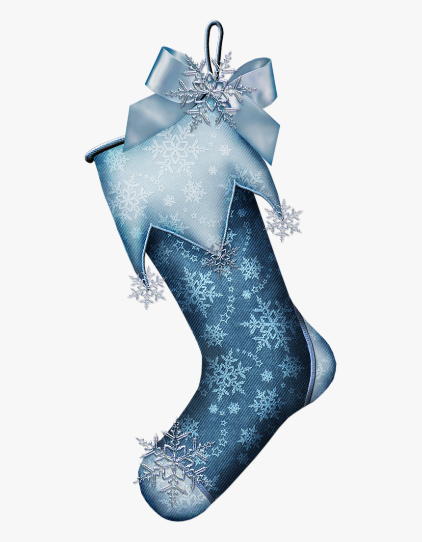 Christmas Sock Png Clipart Blue, Transparent Png, Free Download
