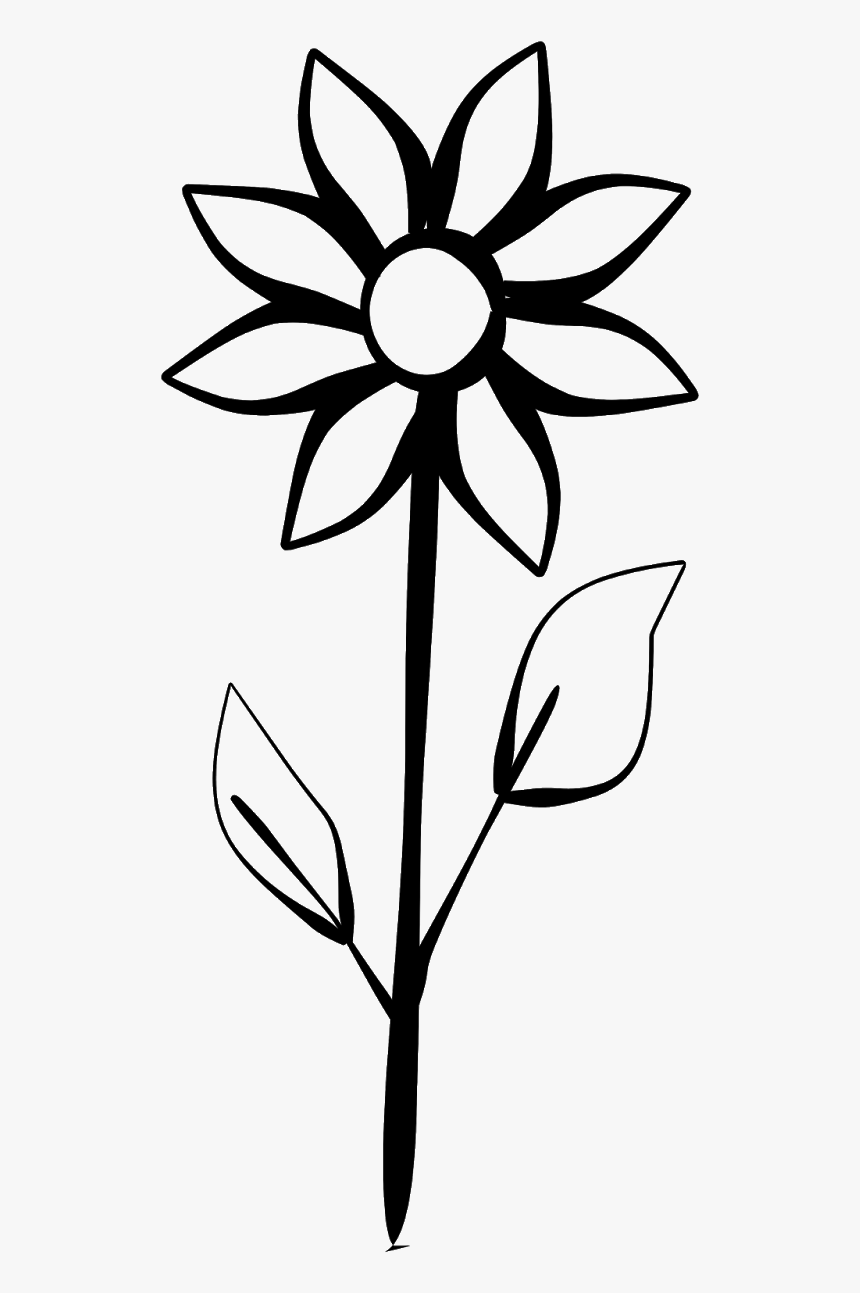 Flower Floral Silhouette - Line Art, HD Png Download, Free Download