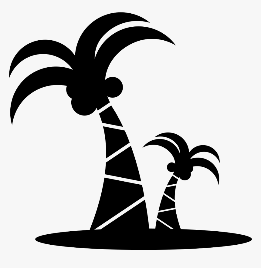 Coconut - Coconut Tree Png Full Black, Transparent Png, Free Download