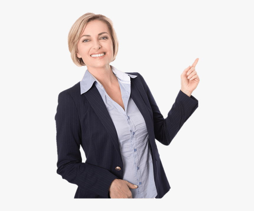 Young Woman Pointing To The Right Hand Side Of Page - Бизнес Женщина Пнг, HD Png Download, Free Download