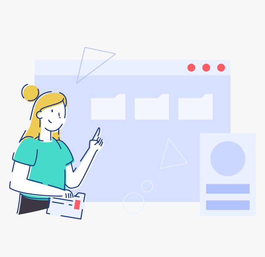 Illustration Of A Woman Pointing At A Ui - Cartoon, HD Png Download, Free Download